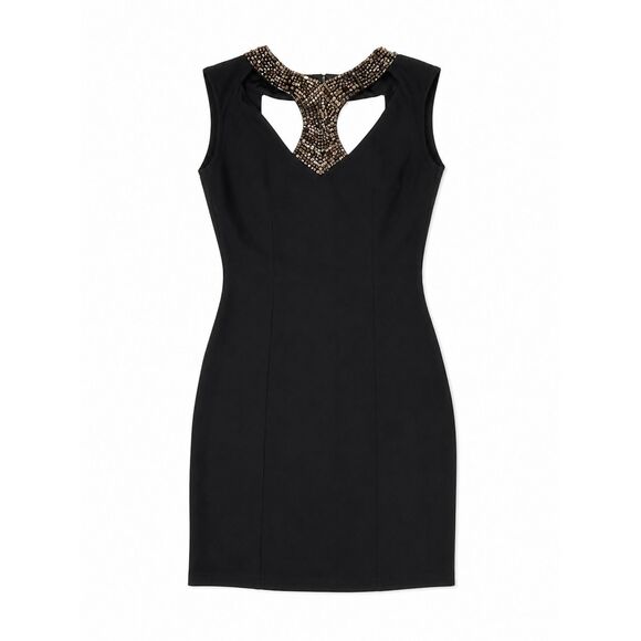 Little Mistress Tops - Little Mistress London Black racer back with brown bead embellishment women's 6